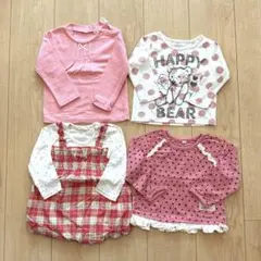 ガールズ 80cm 90cm 長袖Tシャツ　4点セット