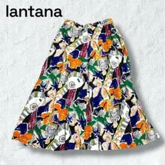 馬櫻丹 Flare Skirt L 多色 植物印花 華麗 膝下 春夏