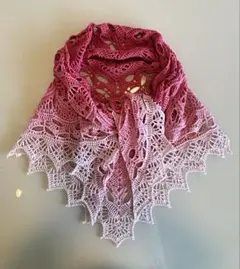 三角・バレエショール　海外輸入糸　綿100% 洗濯可　年中使用可　175×75