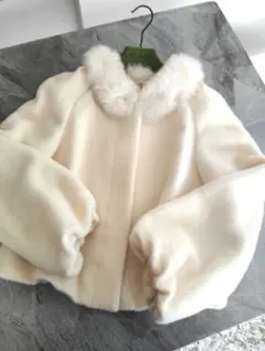 TO BE SHICフォックスファーベルスリーブジャケット☆アルパカ混FOXEY