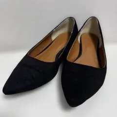 スウェード　ブラックパンプス　23.5cm