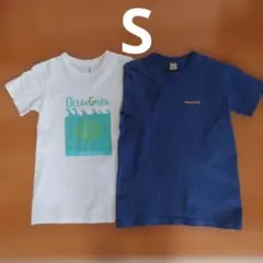 mont-bell Tシャツ　ホワイト Sサイズ 　紺系　Sサイズの２枚セット