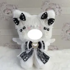 【杏子様専用】ぬい服 11〜12cm白天使ねこちゃんブラック 着ぐるみ(17)