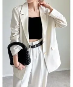 美品☆ホワイト テーラードジャケット Re:EDIT