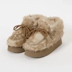 Niko and… オリジナルフェイクムートンモカシンブーツ　バンビ柄 Sサイズ