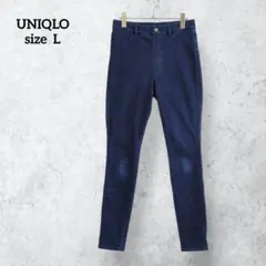 ユニクロ ヒートテック ストレッチジーンズ デニム風パンツ ブルー H0219