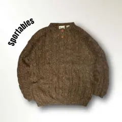 【大様専用】Sportables ヘンリーネックニットセーターブラウンネップ L