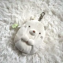 すみっコぐらし　ねこ　ぬいぐるみ　リール付きパスケース　ポーチ　小銭入れ