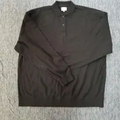 BEAMS ブラック 長袖ポロシャツ