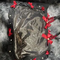 ザッカマート 痛バッグ 痛バ フリルデザイン ブラック レッド 赤 黒 A3