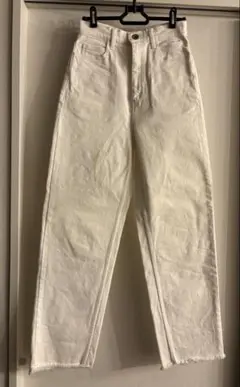 【美品】dresslave ドレスレイブ ホワイト ストレートデニム フリンジ裾のサムネイル