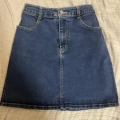 デニム ミニスカート インディゴブルー 台形のサムネイル