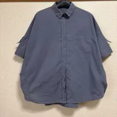 デザインアエラ　ブルーグレー オーバーサイズ 半袖シャツ