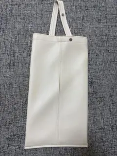 ホワイト合成皮革ティッシュボックス カバー