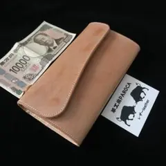ひ*ろ様 新品未使用　ブラウン　長財布 本革 ブライドルレザー メンズ ヌメ革 新作品 ブラウン ハンドメイド 新品 ブライドレザー ヌメ革/本革