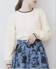 index インデックス バイカラーパフスリーブニット