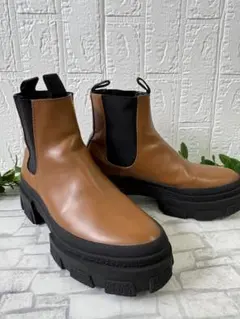 ZARA ザラサイドゴアブーツ トラックソール キャメル 24cm