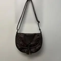 Sorridere ソリデル　スタッズ付きダークブラウンショルダーバッグ