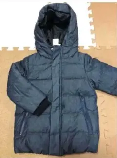 新品 デニムカラーフード付きダウンジャケット Mサイズ