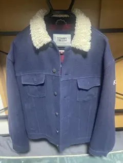 TOMMY JEANS フリース襟ジャケット L ネイビー