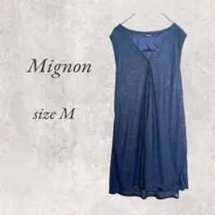 ミニヨン/ノースリーブチュニック/ネイビー/M/重ね着/後ろリボンNo.2318のサムネイル