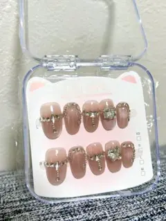 手作りアートネイル ストーン付き ネイルチップ 10個入り2