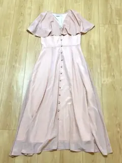 CELFORDセルフォード　ケープ風フレアマキシ丈ロングワンピースドレス 36