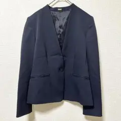 ROPE ロペ　ノーカラー シングルジャケット　ネイビー　34
