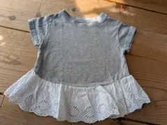 petit main 裾レース Tシャツ グレー 100cmのサムネイル
