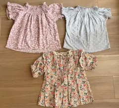 Pair manon 90cm 半袖 花柄 カットソー ３点まとめ売り