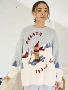 【上下セット】gelato pique スキーベアジャガードプルオーバー