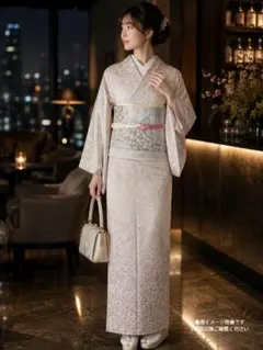 売約済み　美品 正絹薄もの 作家物 紗訪問着 絽袋帯セット 葡萄文様 夏物 美品 正絹薄もの 作家物 紗訪問着 絽袋帯セット 葡萄文様 夏物 手描き