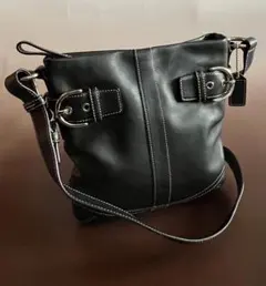 美品 COACH コーチ ショルダー バッグ ブラック