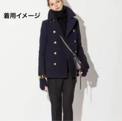 美品 ドゥーズィエムクラス ウール100% 高品質 Pコート 金ボタン S