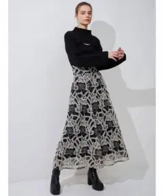 MERCURYDUO コード刺繍 フレアスカート