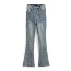 GRL ビジューデニムフレアパンツ　[at2310]