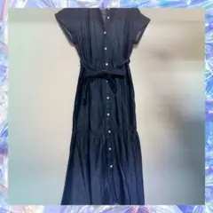 ワンピース　デニム　GU ジーユー デニムシャツワンピース 半袖　Mサイズ