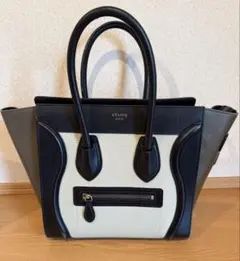COCO★ セリーヌ CELINE ラゲージ マイクロショッパー 黒 白 COCO様専用☆ セリーヌ CELINE ラゲージ マイクロショッパー 黒 白