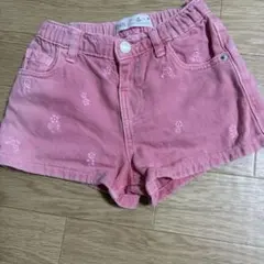 ZARA 子供服　サイズ98 ピンク花柄刺繍ショートパンツ 3歳