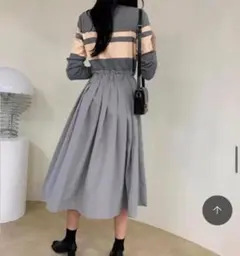 ワンピース 長袖 ロングワンピース ニットワンピース Aライン きれいめ ロン