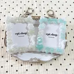 289♡ ホイップデコ トレカキーホルダー トレカケースデコ 猫耳 黄緑