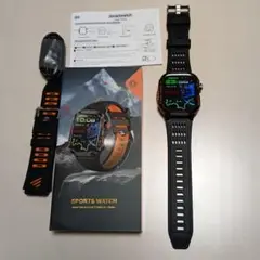 スマートウォッチ 2.01インチ大画面【GPS内蔵/軍用規格/IP68防水】
