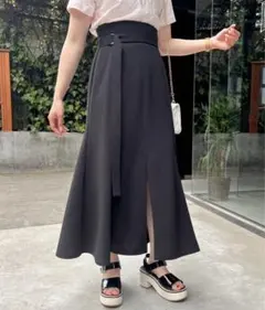 NICE CLAUP ナイスクラップ フロントスリット マーメイドスカート 黒