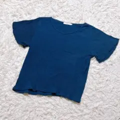 【c7758】Samansa Mos2 blue Tシャツ 半袖　ネイビー