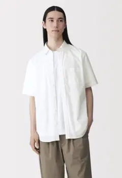 無印良品　無印　半袖シャツ　XL 白のサムネイル