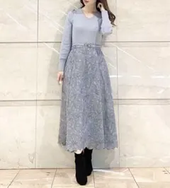 ミッシュマッシュ 刺繍ドッキングニットワンピース　20