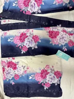 ネイビー＆ホワイト グラデーション 浴衣 紺色