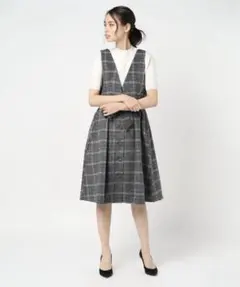 値下げ axes femme シャギーチェックジャンスカ
