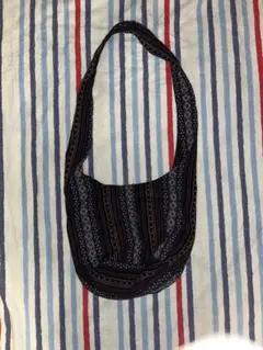 布製ショルダーバッグ 多色ストライプ