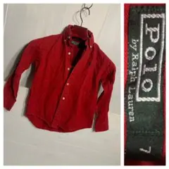 PolobyRalphLaurenラルフローレンUSA赤ボタンダウンネルシャツ7